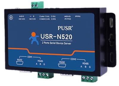 USRIOT USR-N520 Seriell-zu-Ethernet-Server TCP-IP-Konverter Doppel Serial Device RS232 RS485 RS422 Multi-Host-Polling
