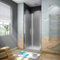 Aica 100x185cm Cabina doccia apertura a battente vetro 6mm temperato opaco anticalcare,6mm temperato vetro opaco anticalcare