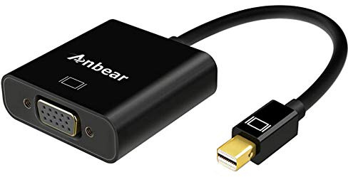 Anbear Mini DisplayPort to VGA Adapter, Mac to VGA Converter (Male to Female) HD 1080p Thunderbolt to VGA Compatible for iMac, Mac Books, Surface and Laptops with Mini Displayport