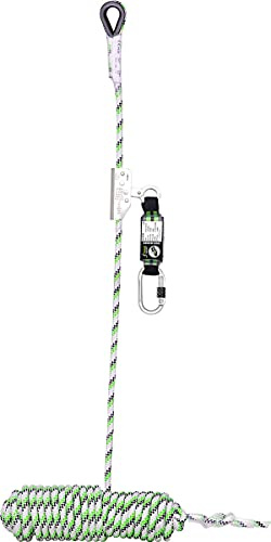Kratos Safety Auffanggerät mitlaufend auf 12 mm Kernmantelseil, 20 m, mit Bandfalldämpfer, PSA, Höhensicherungsgerät