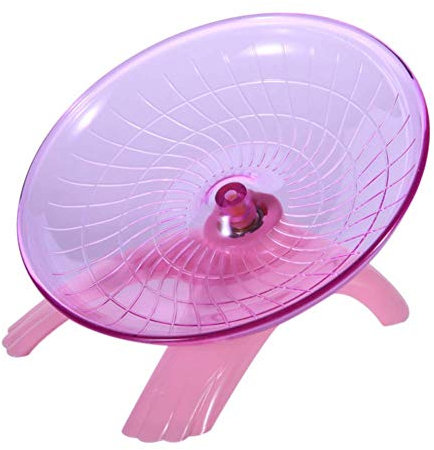 AROYEL Laufrad für kleine Haustiere, fliegende Untertasse, langlebiges ABS-Kunststoff, Lauf- und Drehrad für Rennmäuse, Eichhörnchen und Mäuse (Pink)