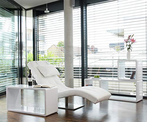 Unbekannt SalesFever Relaxliege Relaxliege weiß Kunstleder Metall, Kunstleder L = 60 x B = 200 x H = 40 weiß