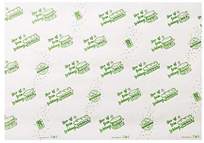 2000 Blatt Bio Hamburgerpapier Sandwichpapier Frischhaltepapier fettdicht 32g/m² für Burger Sandwiches Snacks eco-friendly Neutraldruck Grün 25x37cm - Inkl. VerpG in D