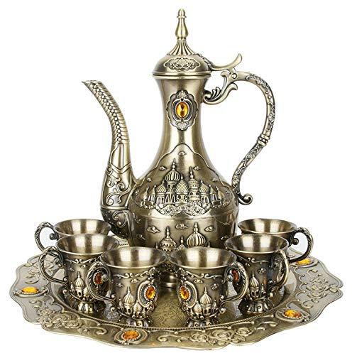 1 Stück / Set Likör-Wein-Set, Retro, Bronze, Weinglas, Flachmann, Tischdekoration