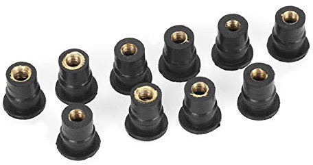Dadi per pozzetti, dadi per pozzetti in gomma, 10 pezzi M5 dadi per pozzetti in gomma 5mm/0.2in bulloni per parabrezza metrico per motocicli