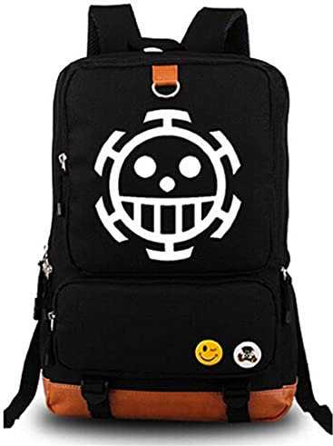 Gumstyle Anime One Piece Monkey D Luffy Backpack Laptop Rucksack Schoolbag Unisex Student Book Bag Cosplay Luminous Daypacks Black/2
