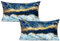 VAKADO dekorative Lenden-Kissenbezüge aus Samt, weich, in Marineblau und Gold marmoriert, für Außenbereich, Hausdekoration, für Meer, Sofa, Schlafzimmer, Couch, 30,5 x 50,8 cm, 2er-Set
