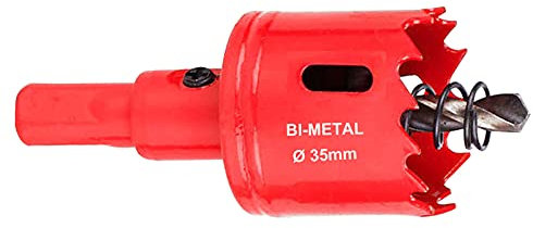 SagaSave – Scie-cloche bimétallique en acier rapide HSS, pour acier inoxydable, métal, bois, plastique, cloison sèche, panneaux de fibres, 35 mm