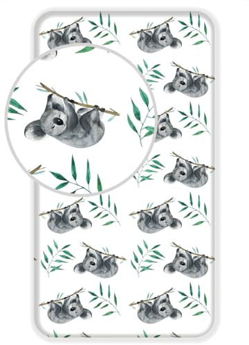 Koala Bär Kinder Spannbettlaken 90x200+25 100% Baumwolle