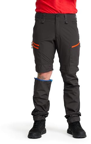 RevolutionRace Herren RVRC GP Pro Zip Off Pants, strapazierfähige, belüftete und wandelbare Hose für alle Outdoor-Aktivitäten, Grey/Orange, M