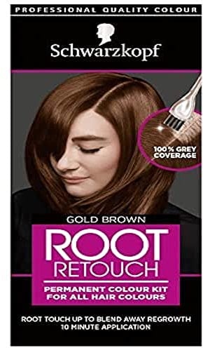 Schwarzkopf Root Retouch Permanenter Root Concealer, braune Haarfarbe, ideal zum Ausbessern von Grauwurzeln, ohne Ammoniak, Goldbraun