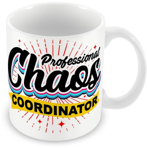 MUGGZ Tazza regalo per capo/manager – Coordinatore professionale del caos – Tazza da caffè personalizzata divertente – regalo unico per amici e familiari