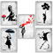 Boikal Collection Bilder Collage Wandbilder ohne Rahmen Poster Set Banksy - Regenschirm Mädchen - 5-teilig, 20 x 30 cm A4