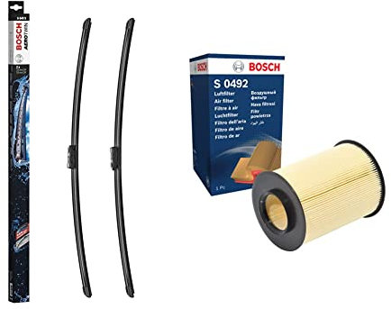 Bosch Wiper Blade Aerotwin A640S, Length: 725mm/725mm – set of front wiper blades & Bosch S0492 - Air Filter Car