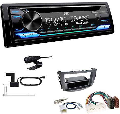 JVC KD-DB922BT 1-DIN Autoradio CD-Receiver Bluetooth DAB+ Digital Radio Einbauset passend für Toyota RAV 4 2006-2013 schwarz