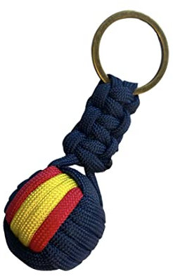 MIBANDERA Llavero Bandera de España Para Hombre y Mujer - Accesorio Para Coche y Moto (Bola Azul Grande)