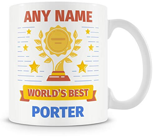 YINGD Porter Tasse – Worlds Best Award Personalisierte Tasse Geschenk – personalisierbar mit Namen
