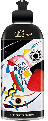 fit art Spülmittel 500 ml Geschirrspülmittel gegen Fett und Stärke, vegan, mikroplastikfrei, Wassily Kandinsky Roter Fleck II