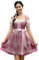 KOJOOIN Trachtenkleid Damen Dirndl Kurz mit Stickerei Exklusives Designer Midi Dirndl für Oktoberfest Weinrot B 38