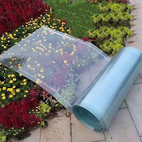 ZHUOZ1T Polycarbonat Stegplatte Dachplatte,1mm Glasfaserplatte,Gewächshaus Platten,Transparente Isolierung Tageslichtpaneele,Für Terrassen Balkon Fenster,kostenloser Zuschnitt (WxL:1.2x4m)