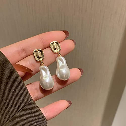 Bysonglezai Perlenohrringe Damen Perle Ohrstecker Ohrringe Earrings Unregelmäßige Perlenohrringe Einfache Geometrie Ohrringe Barock Ohrringe Schmuck Accessoires Geschenk 02
