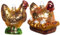 Set von 2 mundgeblasenen Glas Huhn Ornamente für Weihnachtsbaum, hängende Glas Huhn Weihnachtsschmuck