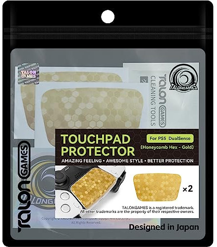 TALONGAMES Touchpad-Schutzhülle, kompatibel mit PS5 DualSense-Controller, verbesserte Textur für Controller, vorgeschnitten, einfach anzubringen, einfacher Schutz (Waben-Sechskant, Gold)