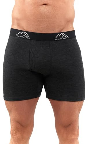 Merino.tech 100% Merino Wool Underwear Men - Mens Boxer Shorts 1-2 pack | Breathable Merino Wool Thermal Underwear, Naturally Odor-Resistant, Moisture-Wicking, for Everyday, Hiking, Sports