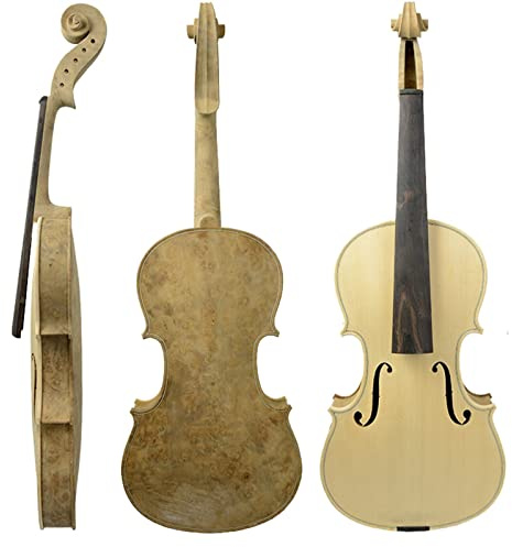 Erwachsene violine Handgefertigte 5-saitige Violine, Unvollendet, Geige, Vogelaugenahorn, Fichte, Decke, DIY 4/4 Geigenkoffer professionelles Violine