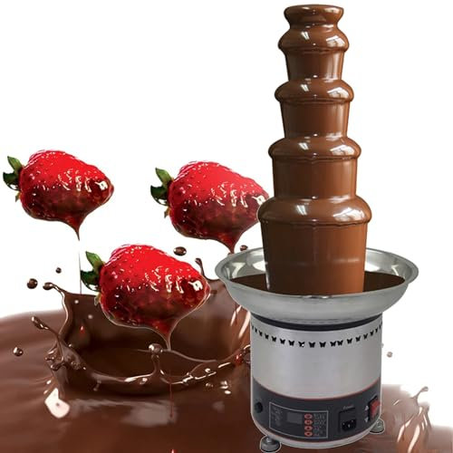 Chocolate Fountain Machine for Party, 4/5/6/7 Tiers Stainless Steel Hot Chocolate Fountain Machine,Chocolate Fondue Fountain for Wedding Company Party Children's Birthday,5layer