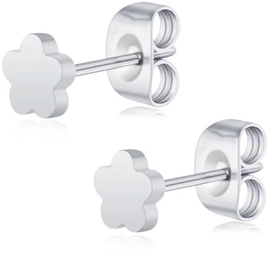 Artskin Titan Frauen Silber Ohrstecker Nickel frei hypoallergen Mädchen Ohrring Ohrstecker für empfindliche Ohren zierlich herzförmigen Ohrring für Frauen Mädchen Teens