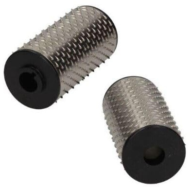 B280 BEST SOLUTIONS RICAMBIO X GRATTUGIA RULLO IN ACCIAIO INOX MOD. 8 CON FLANGE IN PLASTICA ADATTO A RGV - FAMA - SIRMAN 1 PEZZO