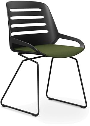 aeris Numo Comfort - Ergonomischer Konferenzstuhl mit Kufengestell - moderner Designstuhl mit patentierter Technik - rückenschonender Bürostuhl - Sitzhöhe 48 cm