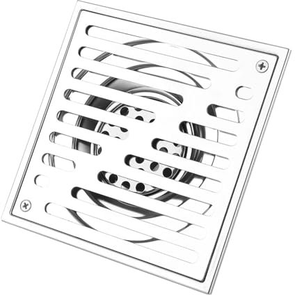 WGFOIP Stainless Steel Shower Drain Cover, Square Anti-odor Floor Drain Shower Drainer with Large Caliber for Bathroom(150 * 150mm)