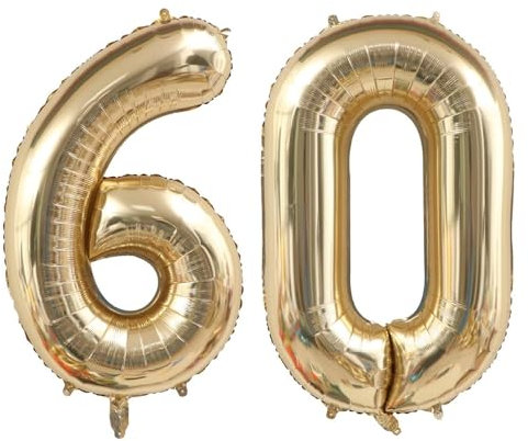 40 Zoll Gold Luftballon Zahlen 60 Champagner Gold Ballon 60. Geburtstag Deko Hellgold Folienballon Zahl 60 Riesenzahl Ballon 60 Party Hochzeit Kindergeburtstag Geburtstag Nummer 60