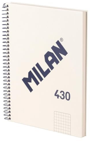 MILAN® Cuaderno A5 con tapa dura, cuadrícula 5 x 5 mm, 80 hojas de 95 gr/m², colección 430, beige