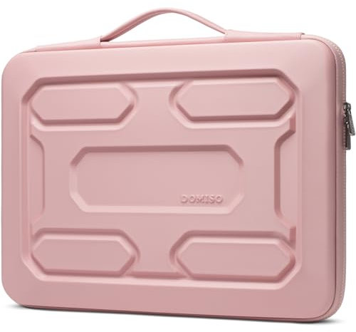 DOMISO 15,6 pollici Custodia per laptop da con manico Custodia protettiva in EVA impermeabile antiurto per 15.6 Yoga 720 IdeaPad 310 320 ThinkPad T570/Legion 5 Gen 6/HP Envy 15, Rosa
