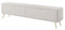 BETTSO - TV Kommode Beige Matt - Fernsehschrank mit Klapptüren, dekorativen Rillen und hohen Metallbeinen in Gold - 200 cm breit, 51 cm hoch - TV Schrank, Kommode Wohnzimmer, Lowboard
