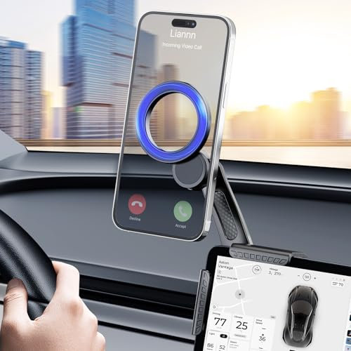 Tesla - Soporte para teléfono MagSafe, Soporte magnético Universal para teléfono de Coche con imán más Fuerte para Tesla 3/Y, Accesorios de Pantalla Compatible con Todos los iPhone, teléfonos Android