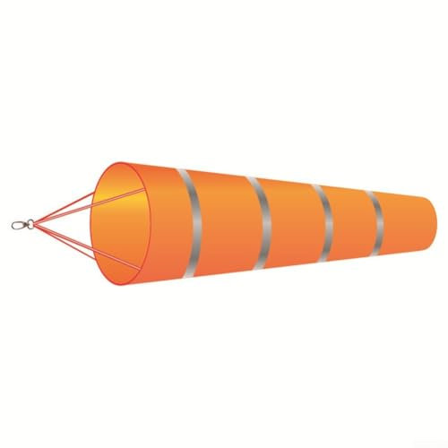 Besttoolifes Girouette réfléchissante en tissu Oxford imperméable 250D 1,5 m (orange + barre lumineuse)