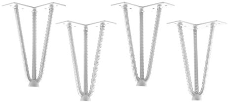 4 Stück Haarnadelbeine Industrial Look Baustahloptik weiß 200 mm 3 Streben Hairpin Legs Möbelbeine für Sofas und Schränke Möbelfuß von SO-TECH®