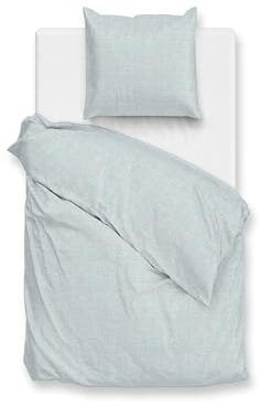 Zo!Home Flanell Bettwäsche 155x220 Flanella di Lino Mint Green Uni Melange grün