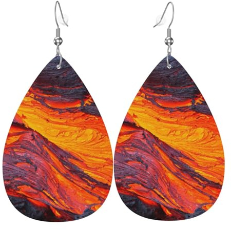 Ohrringe Lava-Magma Ohrringe Baumeln Vintage Baumeln Ohrringe Dekorative Leichte Leder Ohrringe Für Einheitsgröße Schmuck Zubehör