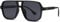 Long Keeper Retro Pilot Sonnenbrille Pilotenbrille Herren Damen Quadratisch Sonnenbrille Groß 70er Klassisch Eckige Pilot Retro Brille UV400 (Schwarz Rahmen - Dunkelgrau Linse)