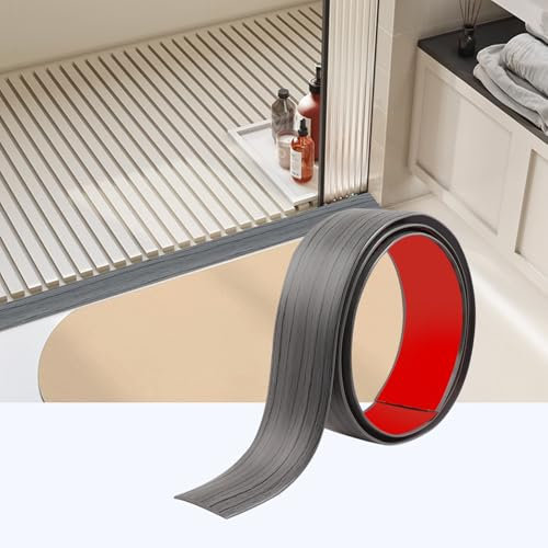 100cm*5cm Tapajuntas Suelo Adhesivo, PVC Perfil de Transición para Suelo, Tira de Umbral se Utilizan para Conectar Huecos de Suelo, Transiciones de Umbral de Alfombras(Gris Oscuro)
