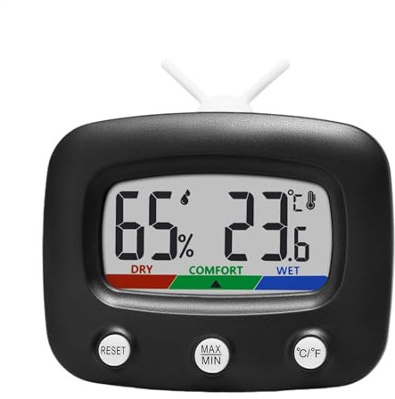Indoor Humidity Display, Temperature Humidity Gauge, Indoor Air Monitor, Accurate Temperature And Humidities Display, Ideal For Home Or Use, Compact Size, White/black