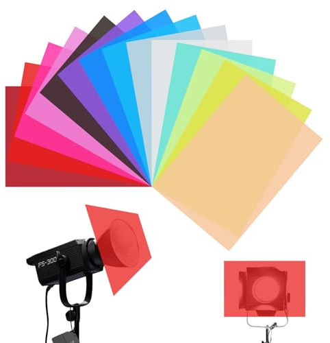 Farbfolien für Scheinwerfer,14 Stück Farbfolien Gel Farbfilter Filter Film Transparente Farbige Farbfilm Folie Farbkorrektur Farbfilter für Lampe Scheinwerfer Foto Studio Strobe LED