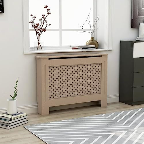 LLEZKBR Casa & Giardino,Accessori per elettrodomestici,Accessori per radiatori di riscaldamento,Copertura del radiatore 112x19x81,5 cm MDF