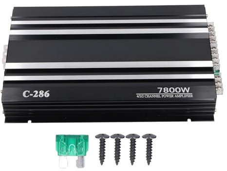 Ldafava Amplificatore Auto 7800W 4 canali Classe AB Leghe in Alluminio AMP Puro Power AMP per Moto UTV per Camion DC 12V