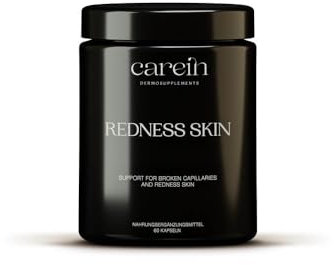 Redness Skin Dermosupplement - Gegen Couperose und Hautrötungen - Mit Quercetin und Vitaminenkomplex - 60 Vegane Kapseln - Carein